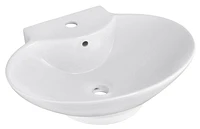 American Imaginations 16.25-in. W Above Counter White Bathroom Vessel Sink For 3H4-in. Left Drilling AI-590