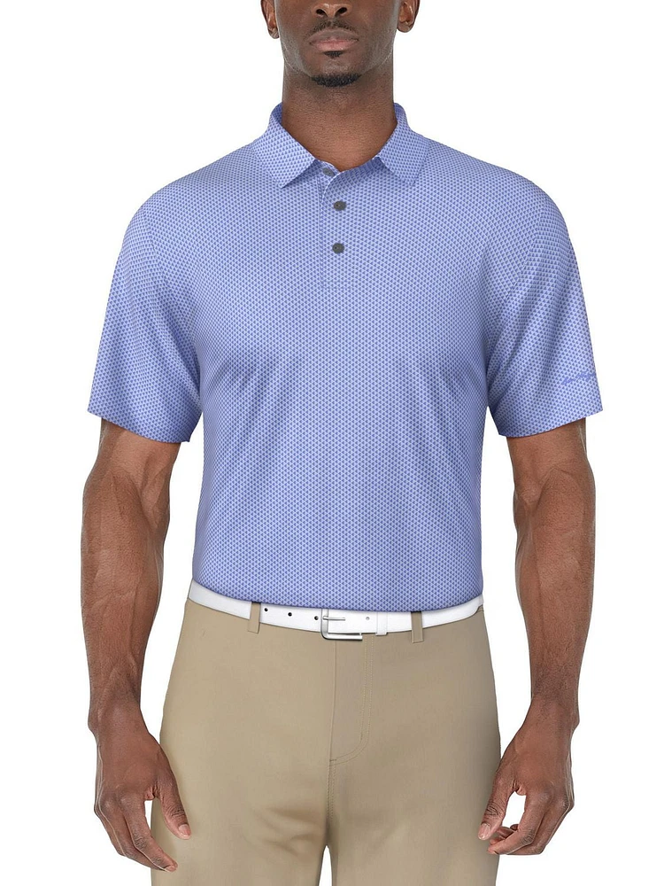 Ben Hogan Polo de golf en jacquard à imprimé géométrique Birdseye pour hommes Polo de Golf Ben Hogan Pour Homme