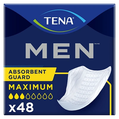TENA Coquilles absorbantes contre l’incontinence masculine - Absorption moyenne 48 unités