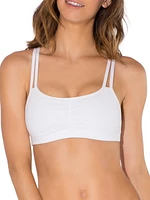 Fruit of the Loom Soutien-gorge de sport en coton à bretelles spaghetti pour femme, lot 3 Tailles 34, 36, 38, 40