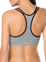 Fruit of the Loom Soutien-gorge de sport en coton à bretelles spaghetti pour femme, lot 3 Tailles 34, 36, 38, 40