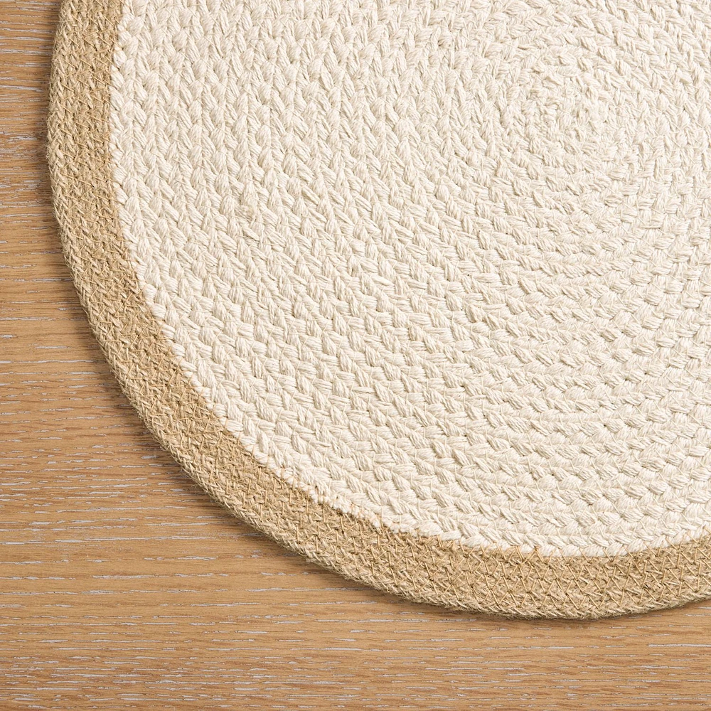 Home Trends Braided Cotton and Jute Placemat, Spot treat