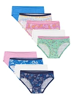 Fruit of the Loom Girls 100% Ringspun Cotton Hipster Underwear, 9-Pack, Sizes 6 to 16