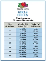 Fruit of the Loom Girls 100% Ringspun Cotton Hipster Underwear, 9-Pack, Sizes 6 to 16