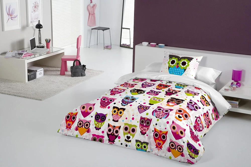 Gouchee Design Owls Twin Duvet Cover Set