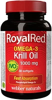 Webber Naturals® RoyalRed® Omega-3 Krill Oil, Extra Strength, 1000 mg, 30 Softgels