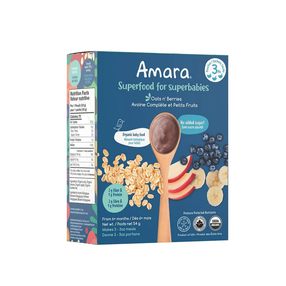 Amara Oats n'Berries Organic Baby Food, Organic baby food