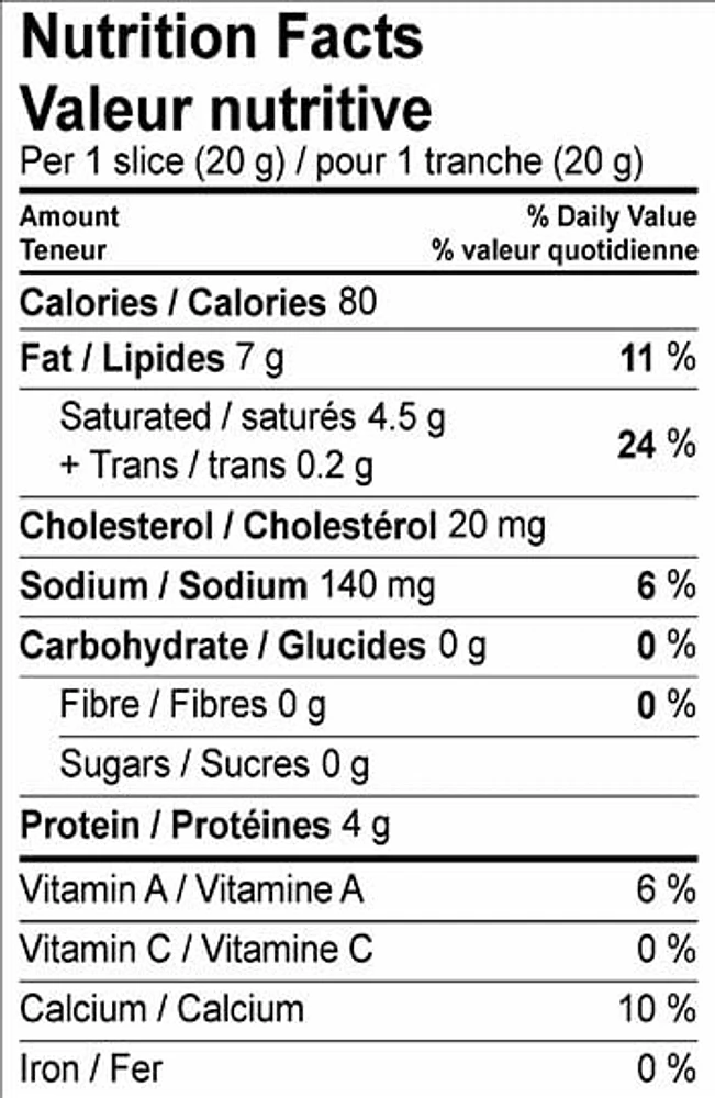 Saputo Havarti Creamy 35%M.F Natural Cheese Slices