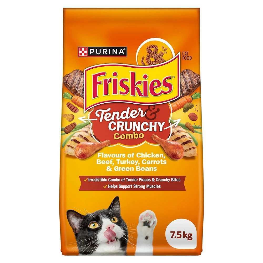 Friskies Tender and Crunchy Combo, Dry Cat Food, 1.4-7.5 kg