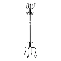 Monarch Specialties Coat Rack, Hall Tree, Free Standing, 8 Hooks, Entryway, 74"h, Bedroom, Metal, Black, Transitional