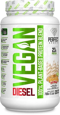 PERFECT Sports - DIESEL Vegan 100% Plant Based Protein Powder, Vanilla Ice Dream (700g)