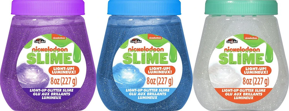 Nickelodeon Pre-made Light Up Glitter Slime Assorted