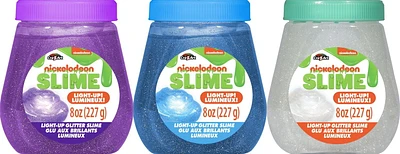 Nickelodeon Pre-made Light Up Glitter Slime Assorted