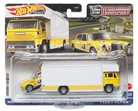 Hot Wheels Mercedes CLK-GTR Team Transport Truck & Race Car, Gift for Racing Collectors