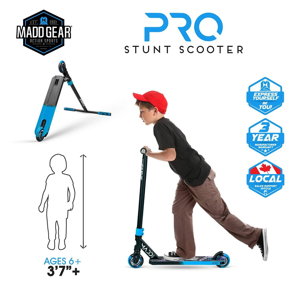 MADD GEAR Carve Pro Stunt Scooter, For Ages 6 Years and Up