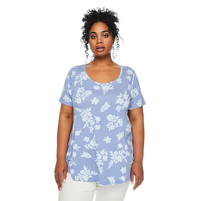George Women's Plus Lattice Back Tee, Sizes 1X-4X