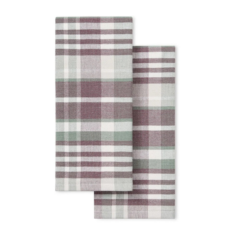 Home Trends Yarn Dye Plaid Kitchen Towel Set, 2 Pieces, Machine washable