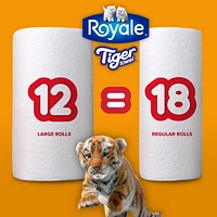 Essuie-tout Tiger Towel de Royale, 12 grands roul.=18 roul. ordinaires