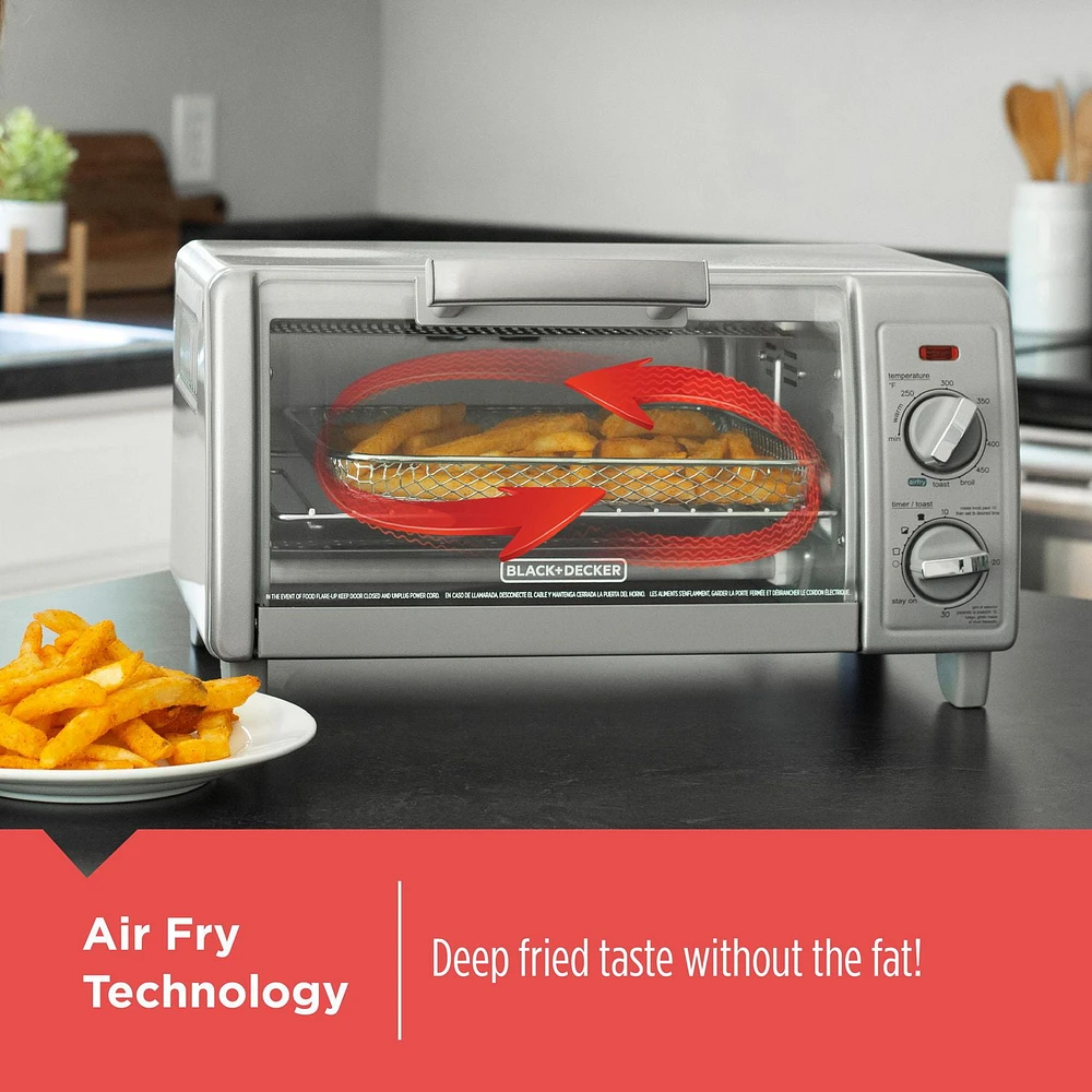 BLACK + DECKER Crisp ‘N Bake Air Fry 4-Slice Toaster Oven, Crisp n' Bake air fry!