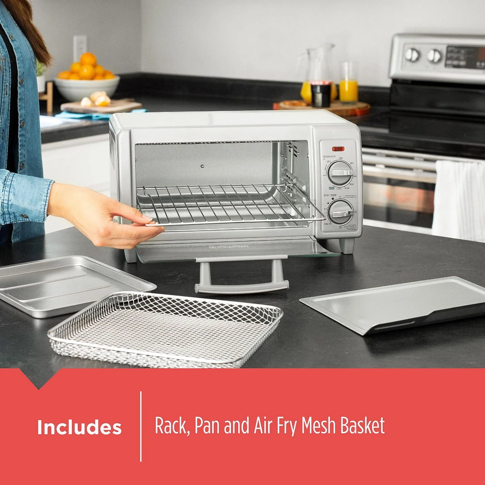 BLACK + DECKER Crisp ‘N Bake Air Fry 4-Slice Toaster Oven, Crisp n' Bake air fry!