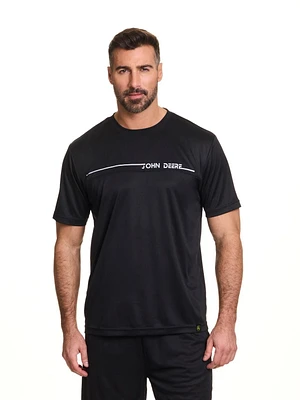 T-shirt à manches courtes et empiècement interlock John Deere pour hommes