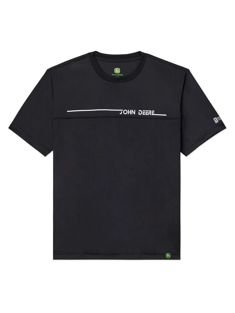T-shirt à manches courtes et empiècement interlock John Deere pour hommes