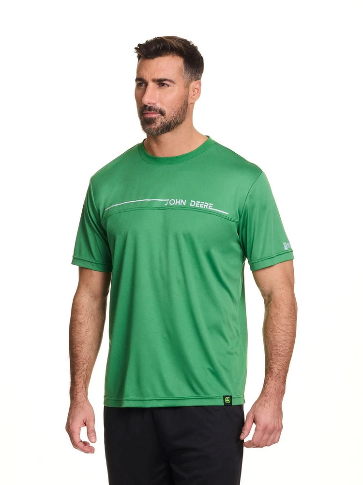 T-shirt à manches courtes et empiècement interlock John Deere pour hommes