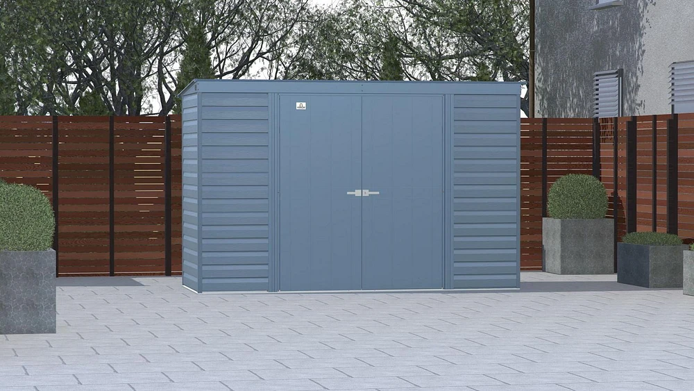 Arrow Select Steel Storage Shed, 10x4, Blue Grey