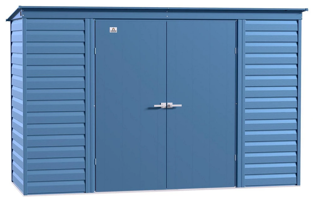 Arrow Select Steel Storage Shed, 10x4, Blue Grey