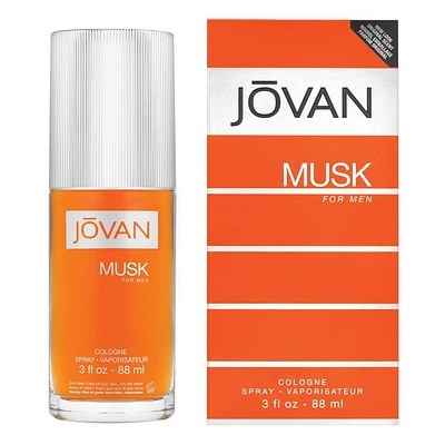 Jovan Musk Eau de Cologne Pour Homme, atomiseur, Parfum Musqué, Notes de tête : Néroli, Lavande, Citron Audacieux, puissant et masculin