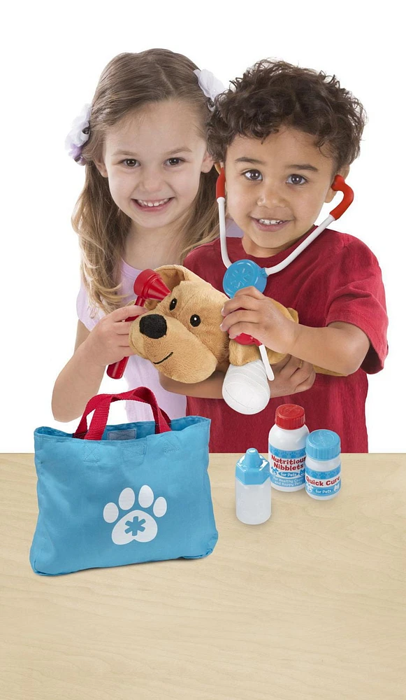 Melissa & Doug 16-Piece Happy & Healthy Puppy Care Veterinarian Play Set with Stuffed Dog