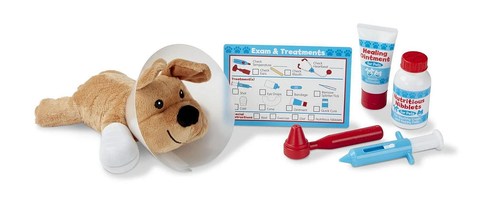 Melissa & Doug 16-Piece Happy & Healthy Puppy Care Veterinarian Play Set with Stuffed Dog