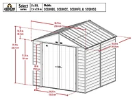 Arrow Select Steel Storage Shed, 8x8, Flute Grey