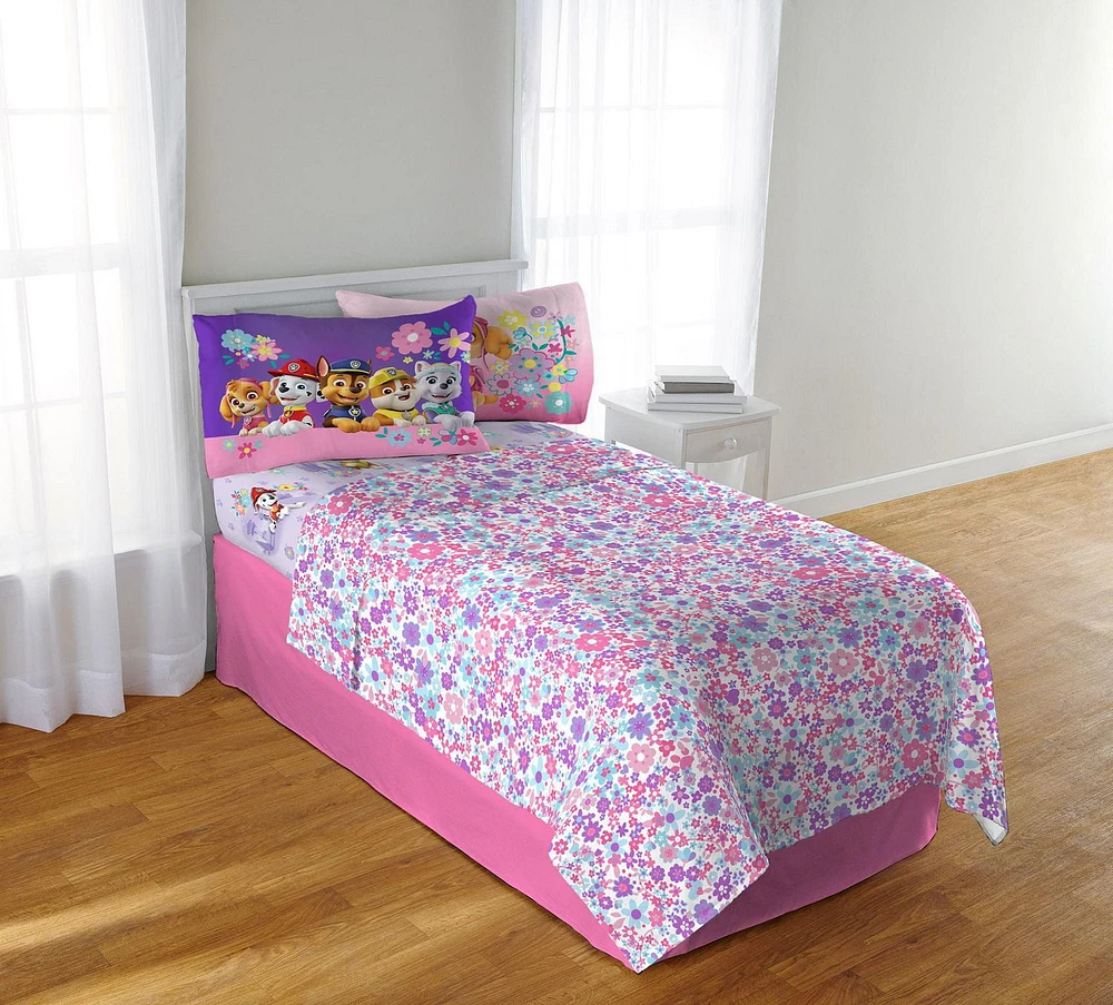 Paw Patrol Girl "Flower Doggies" Full Sheet Set