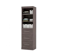 Pur by Bestar 25" Storage Unit with 3-drawer Set