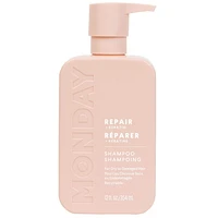 MONDAY Haircare Shampooing réparateur à la kératine, à l'huile d'argan et au beurre de cacao 354mL Pour les cheveux secs, abîmés et épuisés 354 ml Avec Kératine
