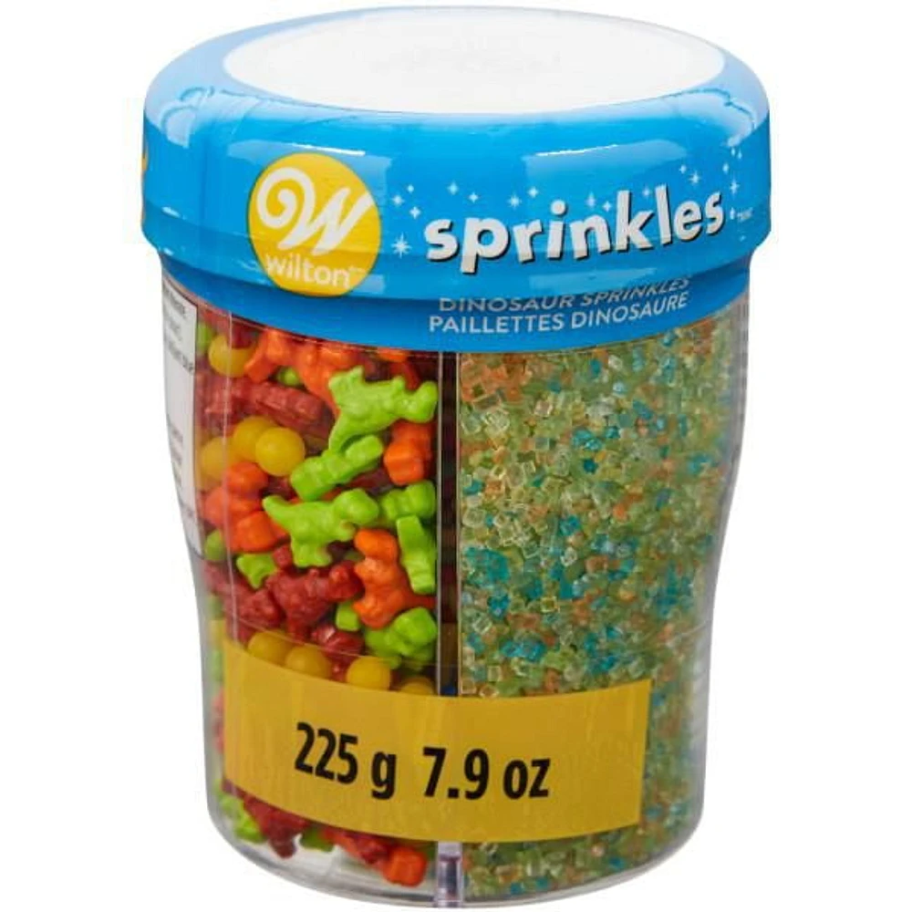 Wilton 3-Cell Dinosaur-Shaped Sprinkles Mix, 7.93 oz.