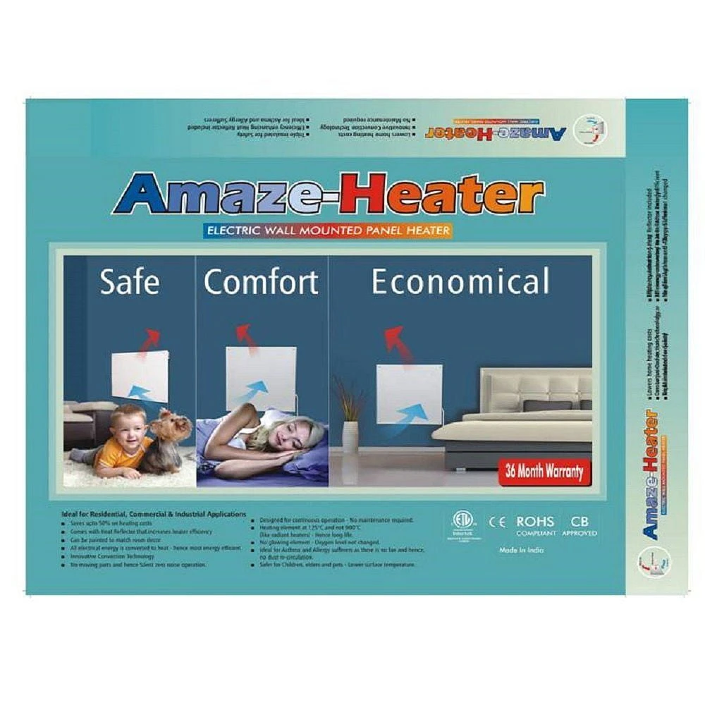 Amaze Heater 400 Watt Ceramic Electric Panel Room Heater