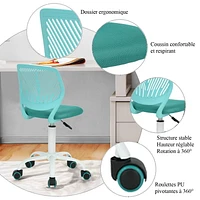 Homycasa Teen Ergonomic Task Chair Office Chairs for Students with Mesh Fabric Upholstery Adjustable Height