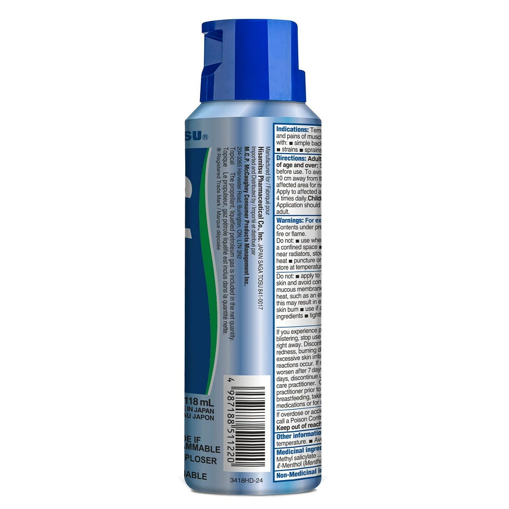 Salonpas Pain Relieving Jet Spray, 118 mL