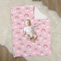 Ultimate Baby Sherpa Blanket, Rainbow 30" x 40"