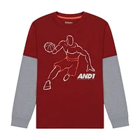T-shirt graphique à manches longues AND1 Driver pour garçon