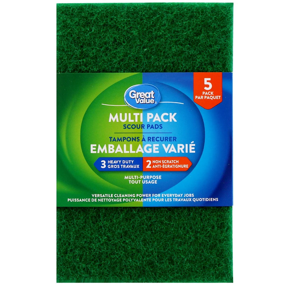 Tampons à récurer en emballage multiple Great Value Paquet de 5