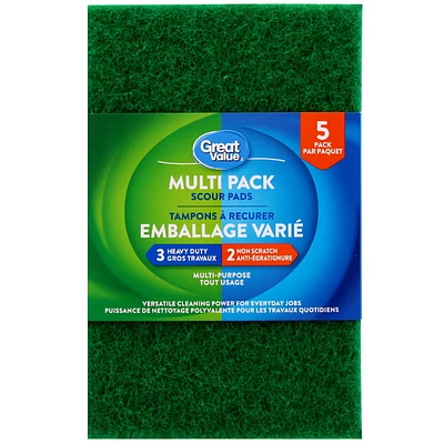 Tampons à récurer en emballage multiple Great Value Paquet de 5