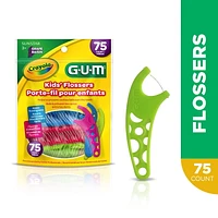 GUM®  Crayola™ Kids’ Flossers, Fluoride Coated, Grape Flavour, Ages 3+, 75 Count