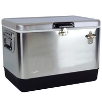 Koolatron 54 Quart Stainless Steel Ice Chest Cooler With Bottle Opener, 51L