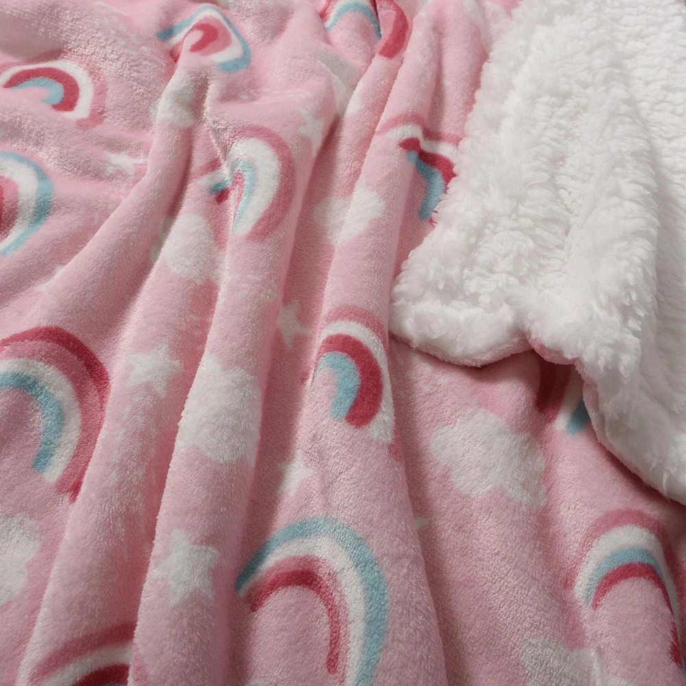 Ultimate Baby Sherpa Blanket, Rainbow 30" x 40"