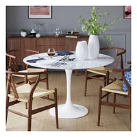 Tulip Dining Table made of white marble top 31"