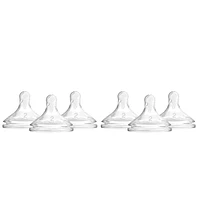 Dr. Brown's Natural Flow® Options+™ Wide-Neck Bottle Nipple, Level 2, 3m+, 6 Pack