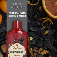 Old Spice Deep Clean Shampoo for Men with Charcoal, Fresh and Clean Scent, Removes Built Up Dirt and Oil, 400ML
